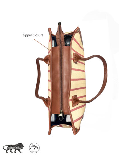 DIGARI CREATIVE HOUSE- DCH BROWN STREAK CANVAS TOTE BAGS