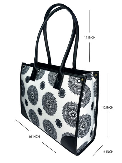 DIGARI CREATIVE HOUSE- DCH BLACK CHAKRA CANVAS TOTE BAGS