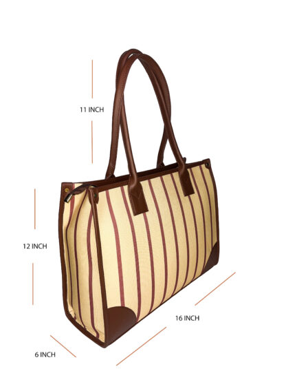 DIGARI CREATIVE HOUSE- DCH BROWN STREAK CANVAS TOTE BAGS