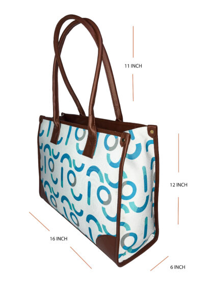 DIGARI CREATIVE HOUSE- DCH BLUE HALF CANVAS TOTE BAGS