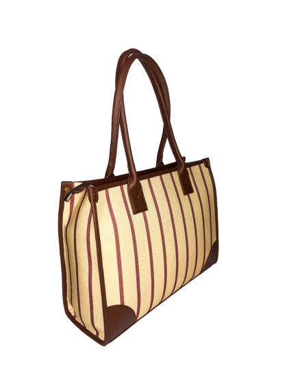 DIGARI CREATIVE HOUSE- DCH BROWN STREAK CANVAS TOTE BAGS